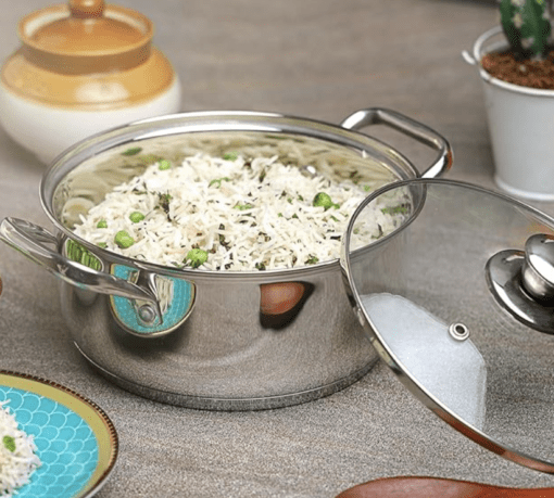 Vinod Roma Stainless Steel Saucepot with Glass Lid - 2.2 litre, 18 cm | Sandwich Bottom | Rivetted Handle| Mirror Finish| Induction & Gas Base | 2 Year Warranty - Image 2